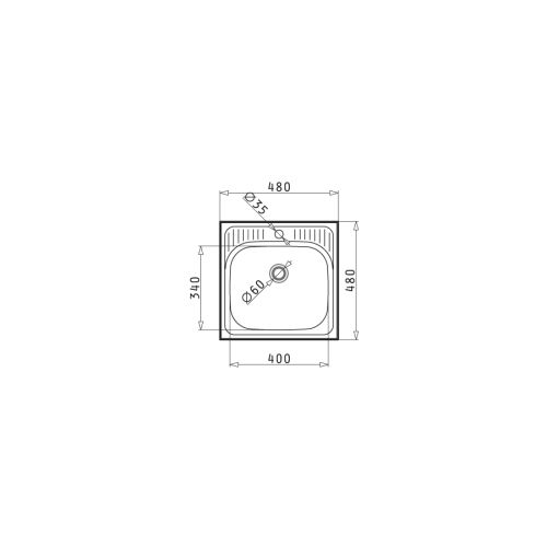 ΝΕΡΟΧΥΤΗΣ ΕΝΘΕΤΟΣ PYRAMIS Basic ET 34 Inox Λείο 48x48 cm