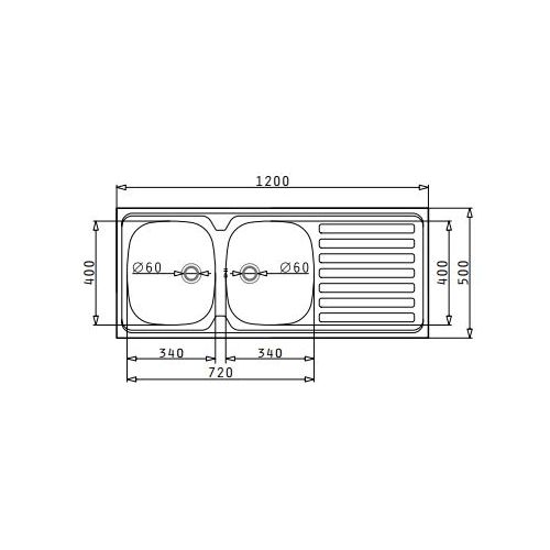 ΝΕΡΟΧΥΤΗΣ ΕΠΙΚΑΘΗΜΕΝΟΣ PYRAMIS International (120x50) 2B 1D Inox Σατινέ 120x50 cm