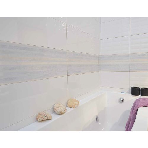 ΠΛΑΚΑΚΙ ΜΠΑΝΙΟΥ STONE FLOWER Inserto Geo 25x75 cm