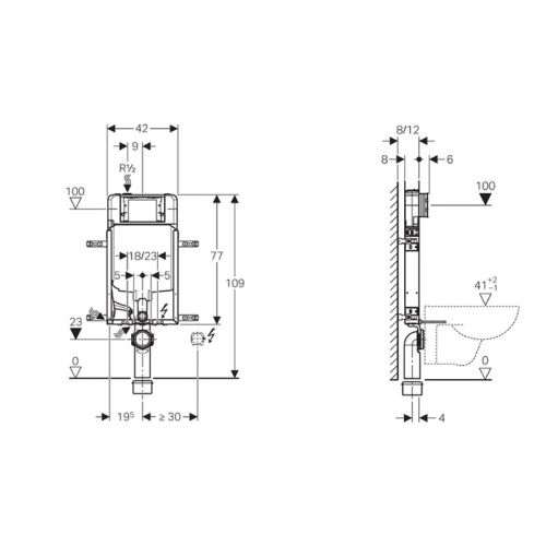 ΚΑΖΑΝΑΚΙ ΕΝΤΟΙΧΙΖΟΜΕΝΟ GEBERIT Sigma Line Kombofix 110.794 ΓΙΑ ΚΡΕΜΑΣΤΗ ΛΕΚΑΝΗ