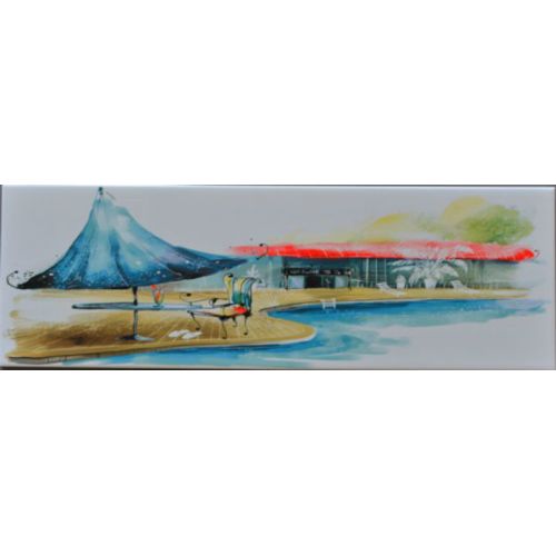 ΠΛΑΚΑΚΙ ΜΠΑΝΙΟΥ SWEET Branco pool Decor 20x60 cm