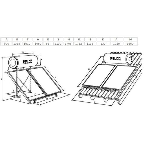 ΗΛΙΑΚΟΣ ΘΕΡΜΟΣΙΦΩΝΑΣ ELCO EL-160 SOL-TECH RF / 3,0