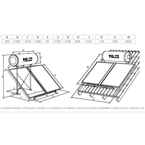 ΗΛΙΑΚΟΣ ΘΕΡΜΟΣΙΦΩΝΑΣ ELCO EL-130 SOL-TECH 3 / 1,8 ΤΡΙΠΛΗΣ ΕΝΕΡΓΕΙΑΣ