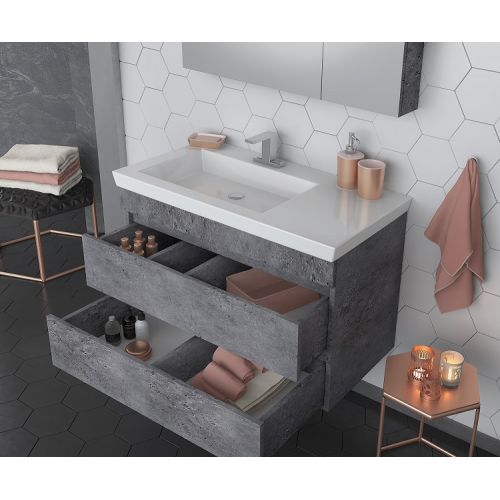 ΕΠΙΠΛΟ ΜΠΑΝΙΟΥ SET Drop LUXUS 85 Granite 85cm