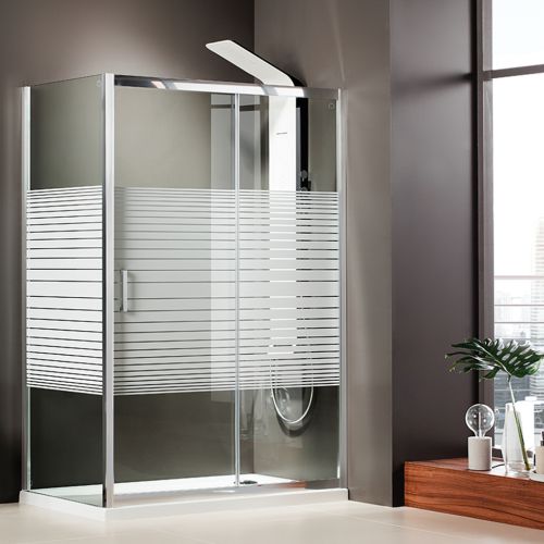 ΚΑΜΠΙΝΑ - ΠΟΡΤΑ ΝΤΟΥΖΙΕΡΑΣ Axis SLIDER (1+1) SLX 140 + 2 x X3 ΠΡΟΦΙΛ ΠΡΟΕΚΤΑΣΗΣ Stripes