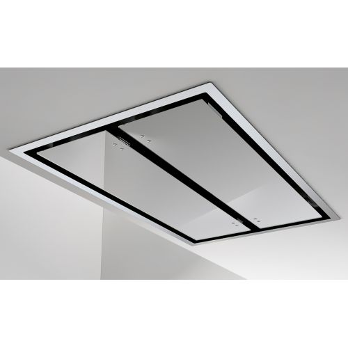 ΑΠΟΡΡΟΦΗΤΗΡΑΣ ΟΡΟΦΗΣ ΕΝΤΟΙΧΙΣΜΟΥ BEST Cirrus Glass 110 (Με Μοτέρ) Inox/Λευκό Κρύσταλλο 110 cm