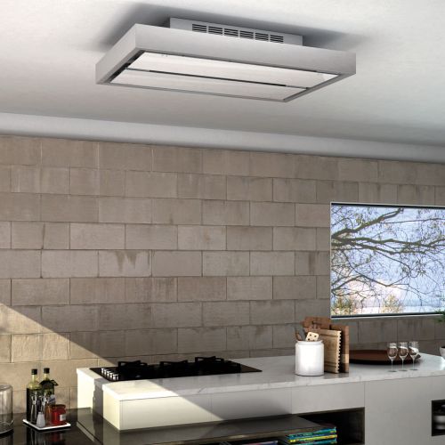 ΑΠΟΡΡΟΦΗΤΗΡΑΣ ΟΡΟΦΗΣ ΕΞΩΤΕΡΙΚΟΣ BEST Cirrus Glass Draw 110 Inox/Λευκό Κρύσταλλο 110 cm