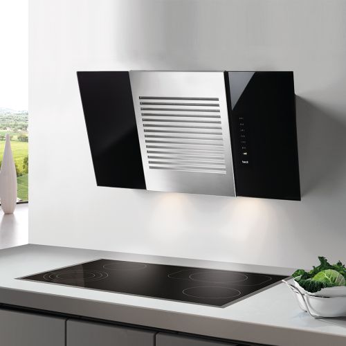 ΑΠΟΡΡΟΦΗΤΗΡΑΣ ΕΠΙΤΟΙΧΟΣ BEST Horizon 80 Inox/Μαύρο Κρύσταλλο 80 cm