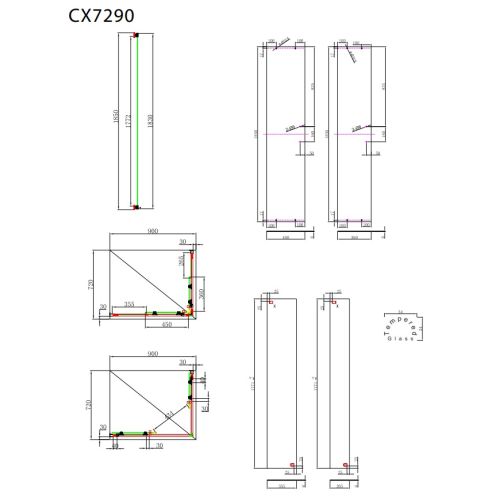 ΚΑΜΠΙΝΑ ΝΤΟΥΖΙΕΡΑΣ ΑΣΥΜΜΕΤΡΗ Axis Offset Corner Entry CX 7290 Fabric 72x90 cm