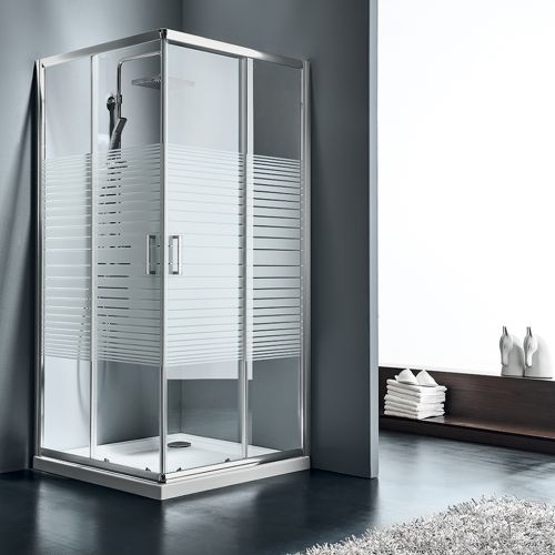 ΚΑΜΠΙΝΑ ΝΤΟΥΖΙΕΡΑΣ ΤΕΤΡΑΓΩΝΗ Starlet Corner Entry CS 80 Strpes 80x80xh 180 cm