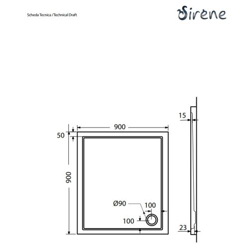 ΝΤΟΥΖΙΕΡΑ ΑΚΡΥΛΙΚΗ ΤΕΤΡΑΓΩΝΗ Sirene Extra Flat E9090 90x90 cm