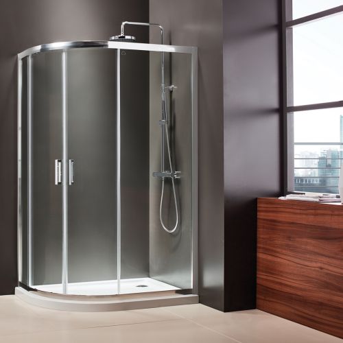 ΚΑΜΠΙΝΑ ΝΤΟΥΖΙΕΡΑΣ ΑΣΥΜΜΕΤΡΗ ΗΜΙΚΥΚΛΙΚΗ Axis Offset Quadrant QX 12080 Clear 120x80 cm