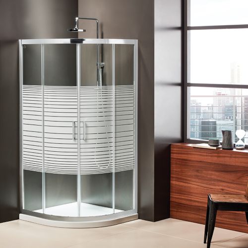 ΚΑΜΠΙΝΑ ΝΤΟΥΖΙΕΡΑΣ ΗΜΙΚΥΚΛΙΚΗ Axis Quadrant QX 80 Stripes 80x80 cm