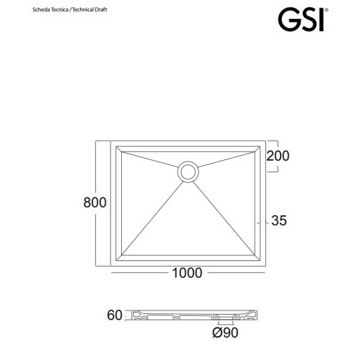 ΝΤΟΥΖΙΕΡΑ ΠΟΡΣΕΛΑΝΗΣ ΟΡΘΟΓΩΝΙΑ GSI Slim 4586 Black 100x80 cm