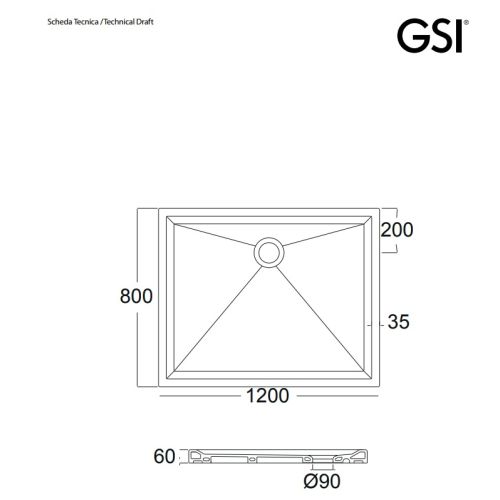ΝΤΟΥΖΙΕΡΑ ΠΟΡΣΕΛΑΝΗΣ ΟΡΘΟΓΩΝΙΑ GSI Slim 4598 Black 120x80 cm