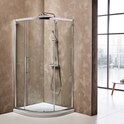 ΚΑΜΠΙΝΑ ΝΤΟΥΖΙΕΡΑΣ ΗΜΙΚΥΚΛΙΚΗ Devon PRIMUS Plus Quadrant QR 80 Clean Glass 80x80 cm