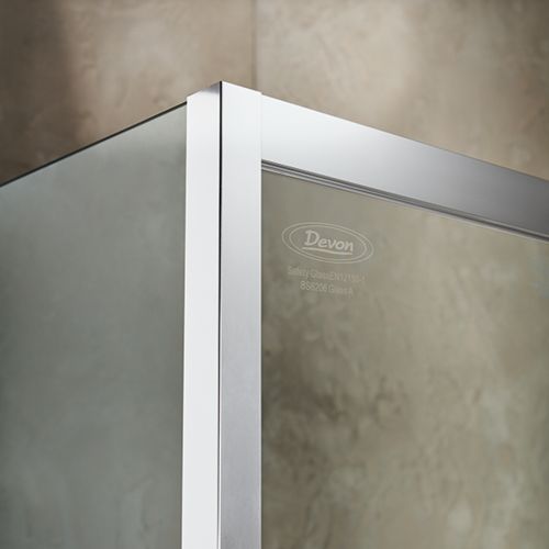 ΚΑΜΠΙΝΑ ΝΤΟΥΖΙΕΡΑΣ ΗΜΙΚΥΚΛΙΚΗ Devon PRIMUS Plus Quadrant QR 80 Clean Glass 80x80 cm