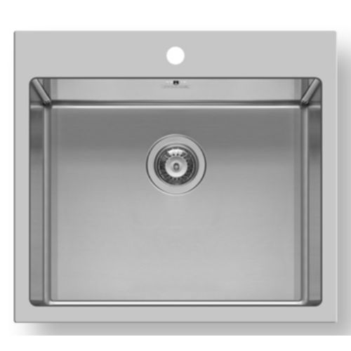 ΝΕΡΟΧΥΤΗΣ ΕΝΘΕΤΟΣ ΙΣΟΠΕΔΟΣ  PYRAMIS Istros 1B FM Inox Βουρτσισμένο 55x51 cm