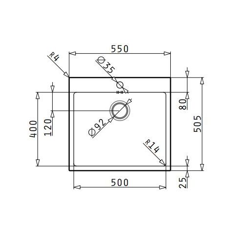 ΝΕΡΟΧΥΤΗΣ ΕΝΘΕΤΟΣ ΙΣΟΠΕΔΟΣ  PYRAMIS Istros 1B FM Inox Βουρτσισμένο 55x51 cm