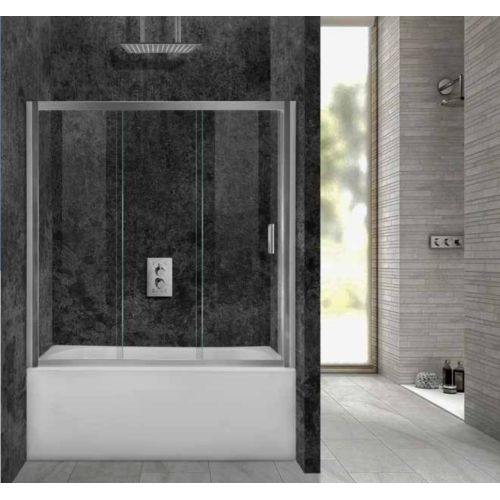 ΚΑΜΠΙΝΑ ΜΠΑΝΙΕΡΑΣ ΕΘΥΓΡΑΜΜΗ Aquarelle Bathtub 90 ΔΙΑΦΑΝΕΣ 140 - 150 cm