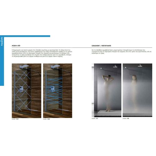 ΚΑΜΠΙΝΑ ΜΠΑΝΙΕΡΑΣ ΕΘΥΓΡΑΜΜΗ Aquarelle Bathtub Lora 70 130 - 132 cm