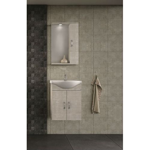 ΕΠΙΠΛΟ ΜΠΑΝΙΟΥ Drop ALBA 55 Elm Wood 2 ΜΕ ΚΑΘΡΕΠΤΗ ΕΡΜΑΡΙΟ