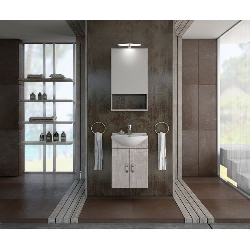 ΕΠΙΠΛΟ ΜΠΑΝΙΟΥ Drop ALBA 45 Elm Wood ΜΕ ΚΑΘΡΕΠΤΗ ΕΡΜΑΡΙΟ ΠΟΡΤΑ ΑΝΟΙΓΟΜΕΝΗ ΔΕΞΙΑ Η ΑΡΙΣΤΕΡΑ