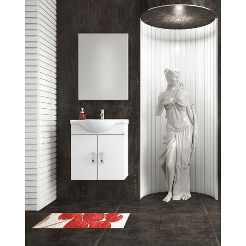 ΕΠΙΠΛΟ ΜΠΑΝΙΟΥ Drop ALBA 65 White 2 ΜΕ ΚΑΘΡΕΠΤΗ 65cm