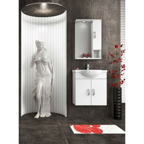 ΕΠΙΠΛΟ ΜΠΑΝΙΟΥ Drop ALBA 65 White 1 ΜΕ ΚΑΘΡΕΠΤΗ ΕΡΜΑΡΙΟ 65cm