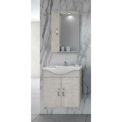 ΕΠΙΠΛΟ ΜΠΑΝΙΟΥ Drop ALBA 65 Elm Wood 2 65cm ΜΕ ΚΑΘΡΕΠΤΗ ΕΡΜΑΡΙΟ