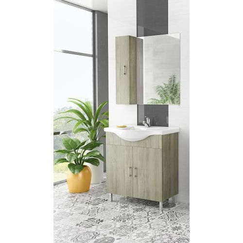 ΕΠΙΠΛΟ ΜΠΑΝΙΟΥ Drop ALBA 80 Elm Wood 3 ΜΕ ΚΑΘΡΕΠΤΗ ΚΑΙ ΕΡΜΑΡΙΟ