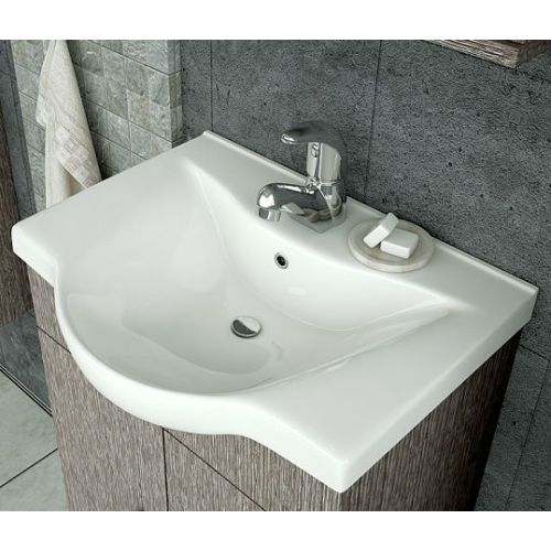 ΕΠΙΠΛΟ ΜΠΑΝΙΟΥ Drop ALBA 80 Elm Wood 1 ΜΕ ΚΑΘΡΕΠΤΗ ΚΑΙ ΦΩΤΙΣΤΙΚΟ 80cm