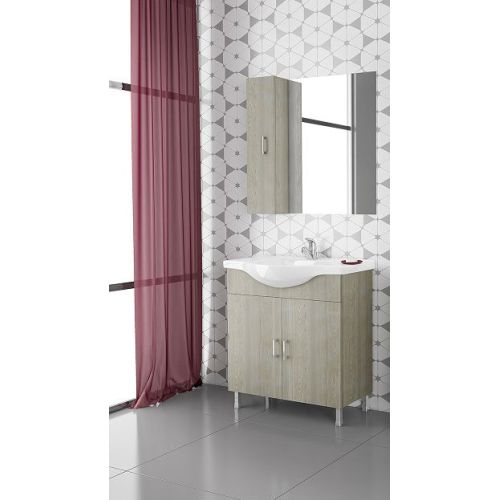 ΕΠΙΠΛΟ ΜΠΑΝΙΟΥ Drop ALBA 80 Brown 3 ΜΕ ΚΑΘΡΕΠΤΗ ΚΑΙ ΕΡΜΑΡΙΟ