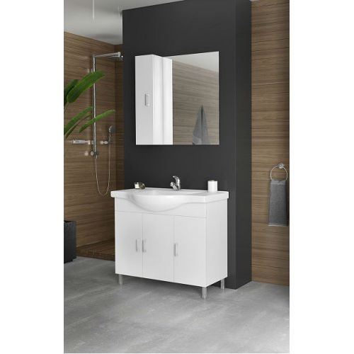 ΕΠΙΠΛΟ ΜΠΑΝΙΟΥ Drop ALBA 100 White 2 ΜΕ ΚΑΘΡΕΠΤΗ ΚΑΙ ΕΡΜΑΡΙΟ