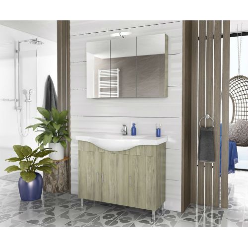 ΕΠΙΠΛΟ ΜΠΑΝΙΟΥ SET Drop ALBA 100 Elm Wood 1 ΚΑΙ ΦΩΤΙΣΤΙΚΟ