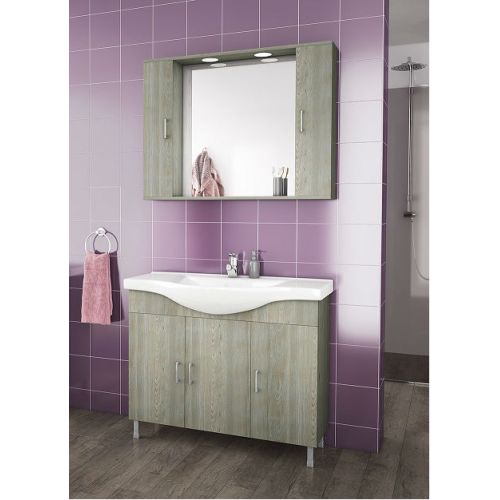 ΕΠΙΠΛΟ ΜΠΑΝΙΟΥ SET Drop ALBA 100 Brown 2 ΚΑΙ ΚΑΘΡΕΠΤΗ ΜΕ ΔΥΟ ΕΡΜΑΡΙΑ