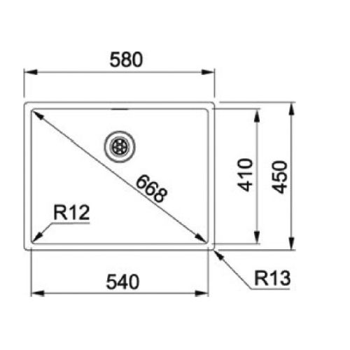 ΝΕΡΟΧΥΤΗΣ ΕΝΘΕΤΟΣ FILTOP FRANKE Box BBX 210 - 54 / 110 - 54 Inox Σατινέ 58x45 cm