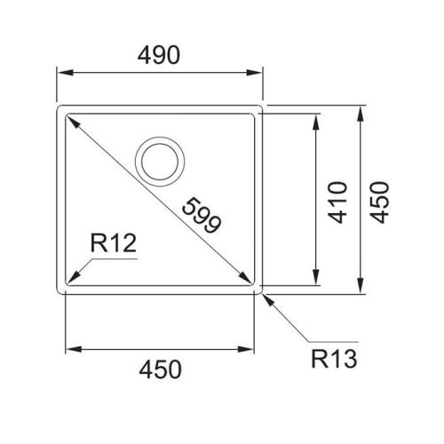 ΝΕΡΟΧΥΤΗΣ ΕΝΘΕΤΟΣ FILTOP FRANKE Box BXX 210 - 45 / 110 - 45 Inox Σατινέ 49x45 cm