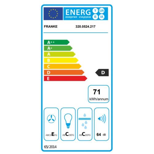 ΑΠΟΡΡΟΦΗΤΗΡΑΣ FRANKE CLASSIC LINE FCM 602 PW Λευκό Περλέ 60 cm ΕΠΙΤΟΙΧΙΑ ΚΑΜΙΝΑΔΑ