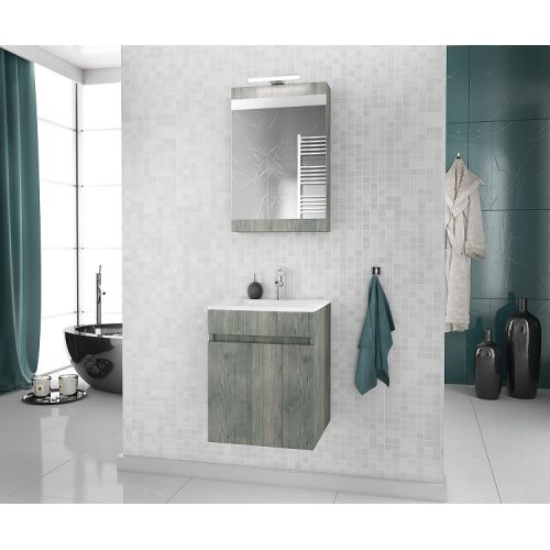 ΕΠΙΠΛΟ ΜΠΑΝΙΟΥ Drop MAGNOLIA 40 Smoked Oak ΜΕ ΚΑΘΡΕΠΤΗ