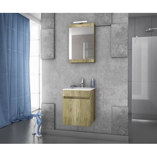 ΕΠΙΠΛΟ ΜΠΑΝΙΟΥ Drop MAGNOLIA 40 Gold Oak ΜΕ ΚΑΘΡΕΠΤΗ