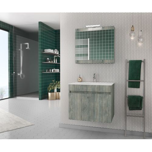 ΕΠΙΠΛΟ ΜΠΑΝΙΟΥ Drop MAGNOLIA 60 Smoked Oak ΜΕ ΚΑΘΡΕΠΤΗ