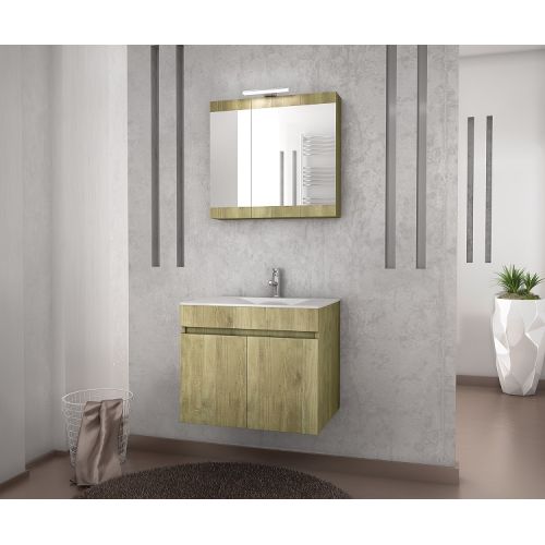 ΕΠΙΠΛΟ ΜΠΑΝΙΟΥ Drop MAGNOLIA 60 Gold Oak ΜΕ ΚΑΘΡΕΠΤΗ