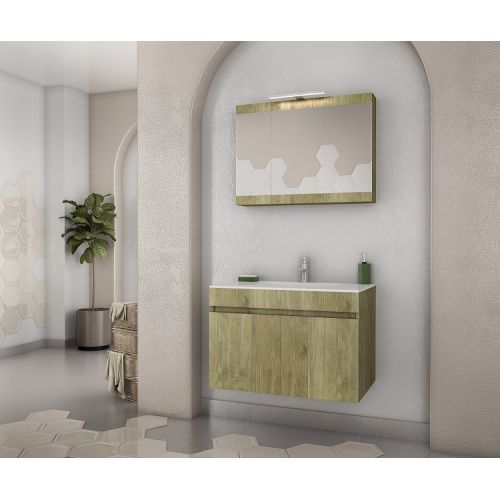 ΕΠΙΠΛΟ ΜΠΑΝΙΟΥ Drop MAGNOLIA 75 Gold Oak ΜΕ ΚΑΘΡΕΠΤΗ