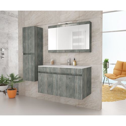 ΕΠΙΠΛΟ ΜΠΑΝΙΟΥ Drop MAGNOLIA 90 Smoked Oak ΜΕ ΚΑΘΡΕΠΤΗ