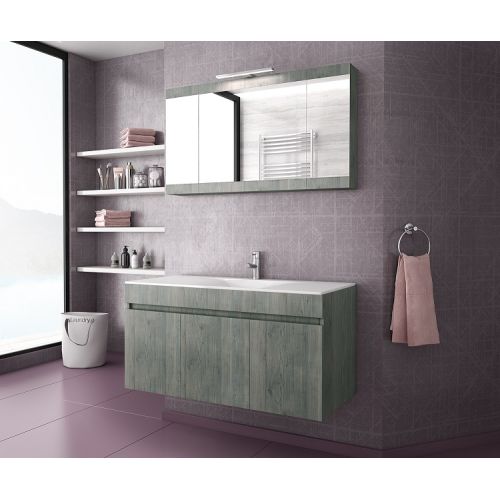 ΕΠΙΠΛΟ ΜΠΑΝΙΟΥ Drop MAGNOLIA 100 Smoked Oak ΜΕ ΚΑΘΡΕΠΤΗ