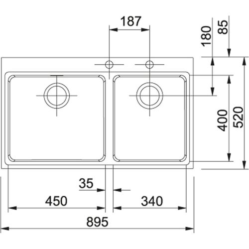 ΝΕΡΟΧΥΤΗΣ ΕΝΘΕΤΟΣ - FILOTOP FRANKE Mythos MMX 220 Inox Λείος 89,5 x 52 cm