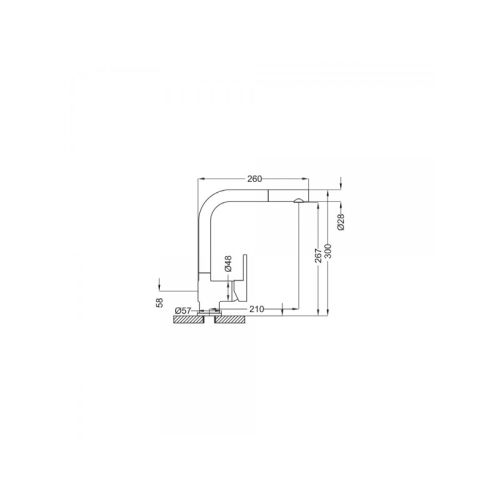 ΜΠΑΤΑΡΙΑ ΚΟΥΖΙΝΑΣ ΧΡΩΜΕ Teorema MINIMAL 40mm 175035