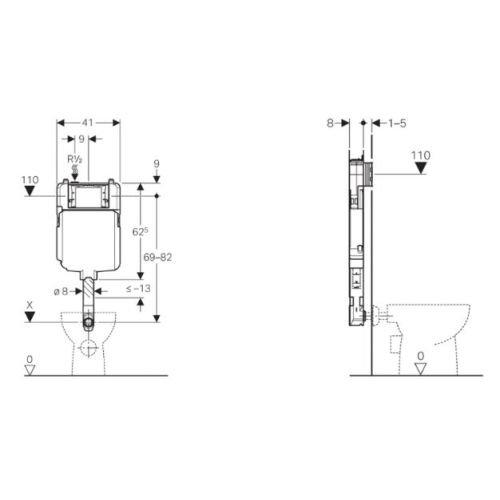 ΚΑΖΑΝΑΚΙ ΕΝΤΟΙΧΙΖΟΜΕΝΟ GEBERIT Sigma Line Kombifix 109.791.00.1 ΓΙΑ ΕΠΙΔΑΠΕΔΙΑ ΛΕΚΑΝΗ