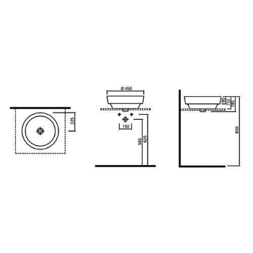 ΝΙΠΤΗΡΑΣ ΣΤΡΟΓΓΥΛΟΣ ΕΠΙΠΙΚΑΘΗΜΕΝΟΣ PYRAMIS  ELATIA 450  Γ45 cm